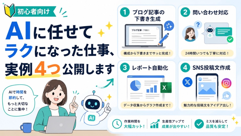 AIに任せてラクになった仕事、実例4つ公開します