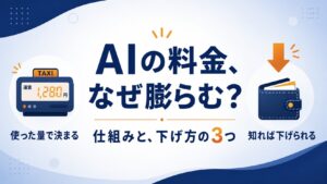 生成AIの料金はなぜ膨らむ？仕組みと下げ方を初心者向けに図解