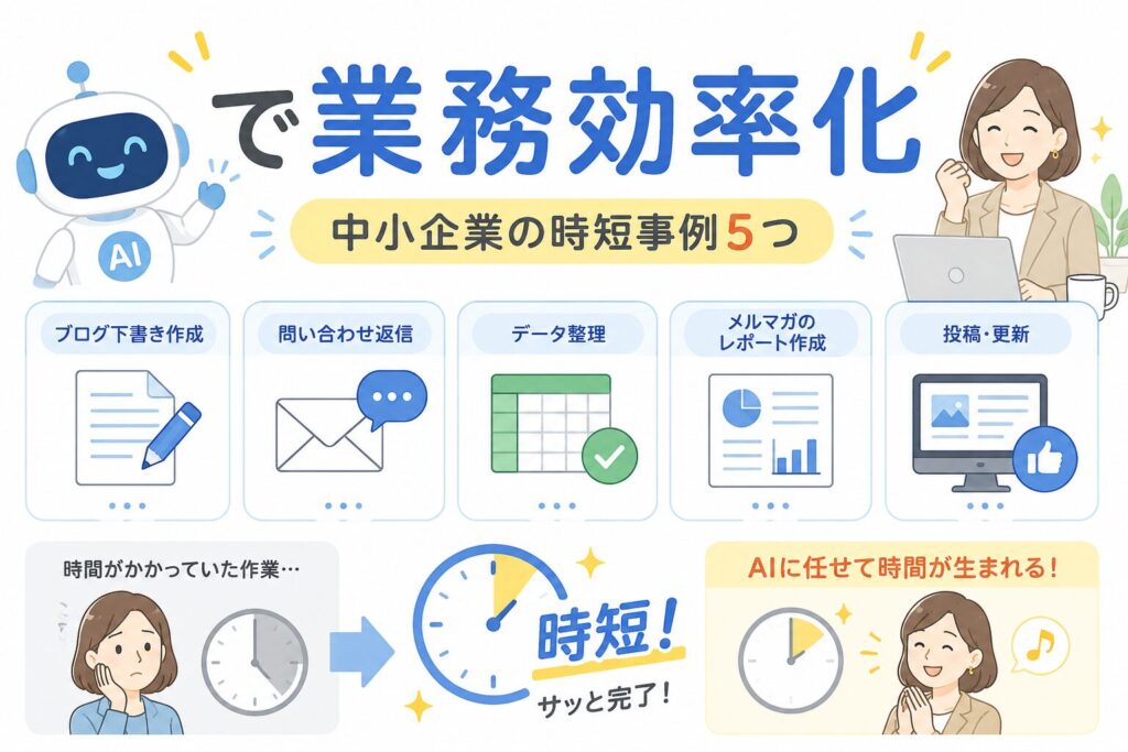 AI業務効率化の事例5つ｜中小企業が実際に時短できた話