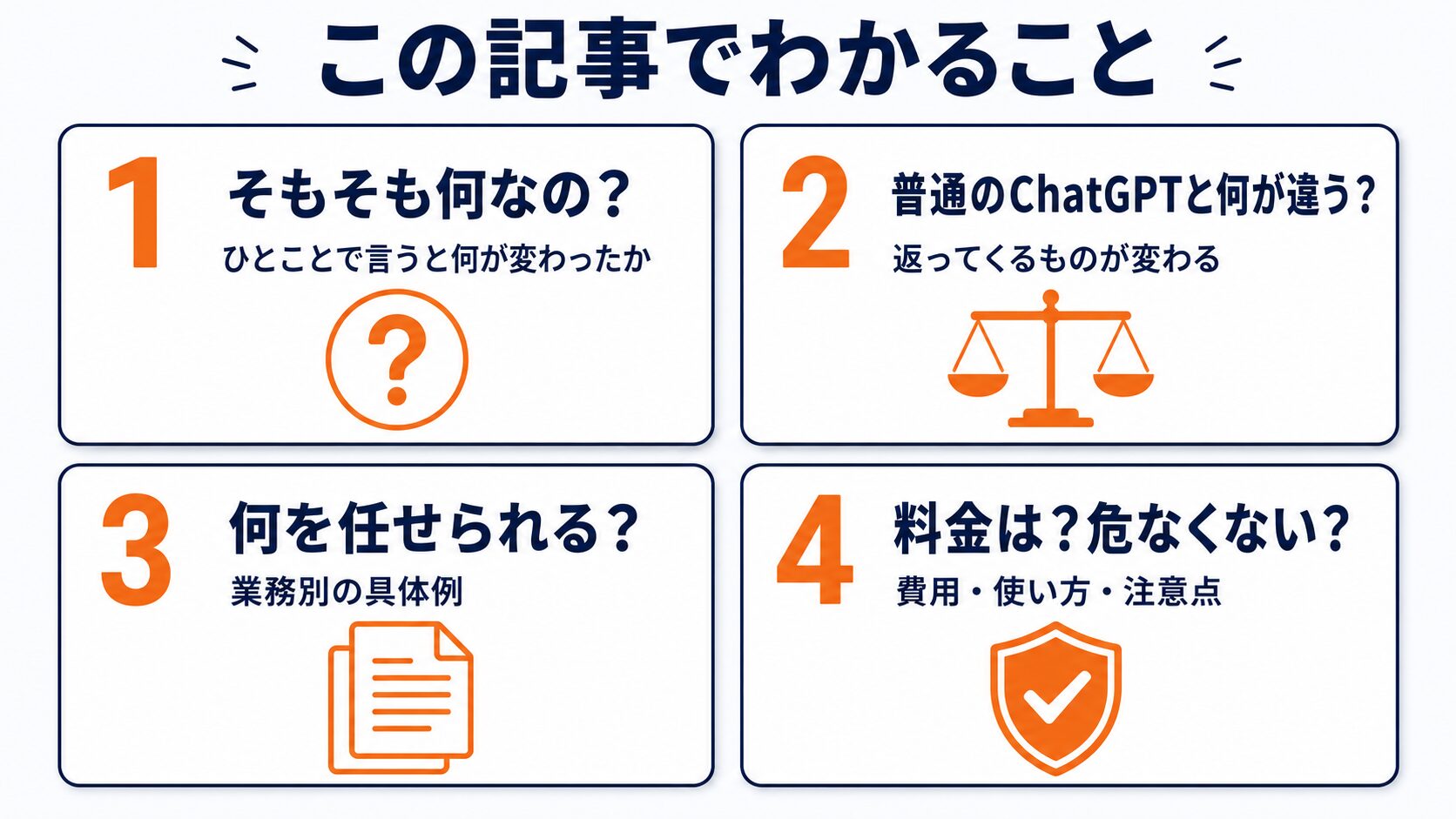 この記事でわかること（4つの疑問）のまとめ図