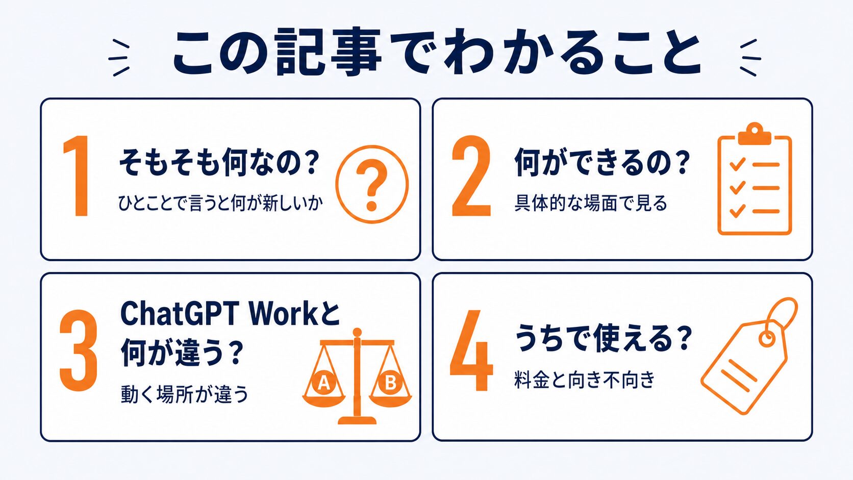 この記事でわかること（4つの疑問）のまとめ図