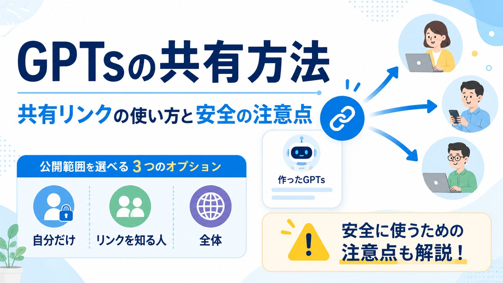 GPTsの共有方法と共有リンクの使い方｜安全に使う注意点も解説