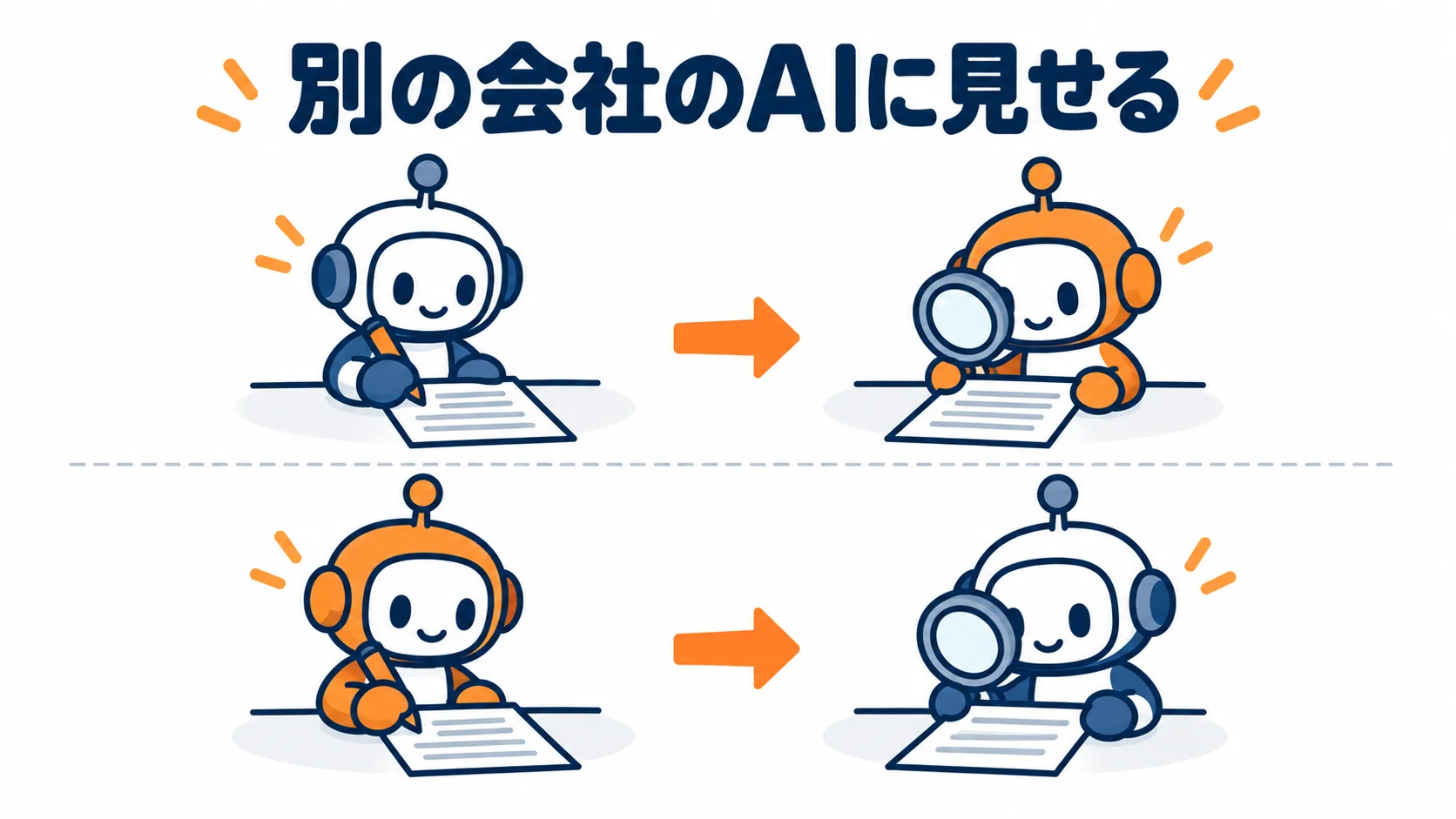 Claudeで書いたらChatGPTへ、ChatGPTで書いたらClaudeへ。書いたAIと別の会社のAIに見せる。