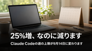 Claude Codeの上限が9月14日に変わる｜25%増なのに、今より減る理由