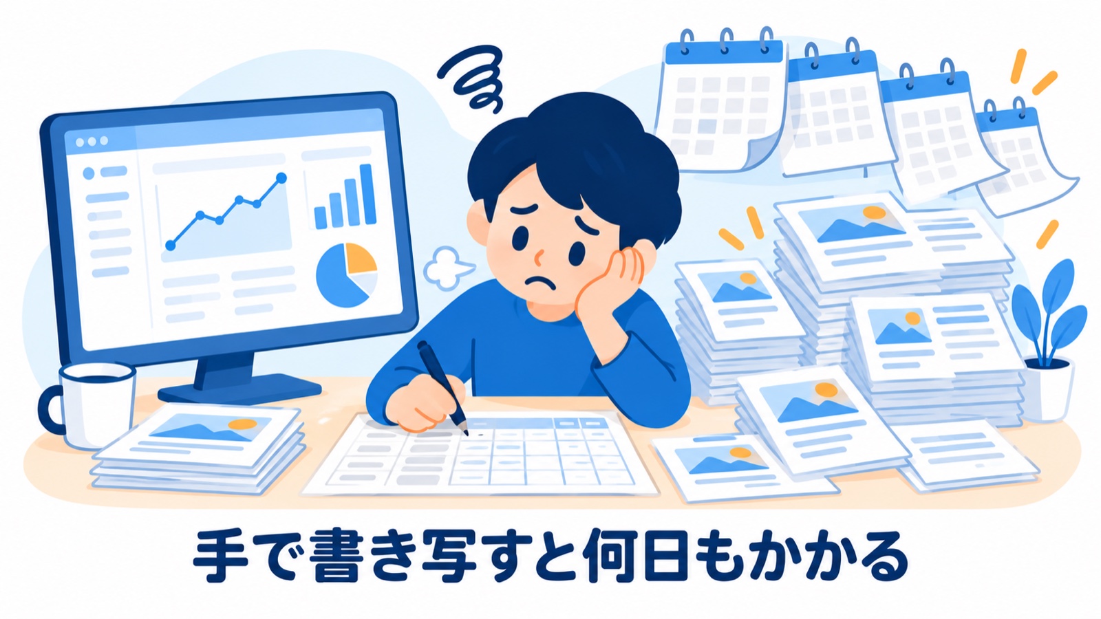 アクセス数を手で表に書き写すと、123記事×3年分で何日もかかる