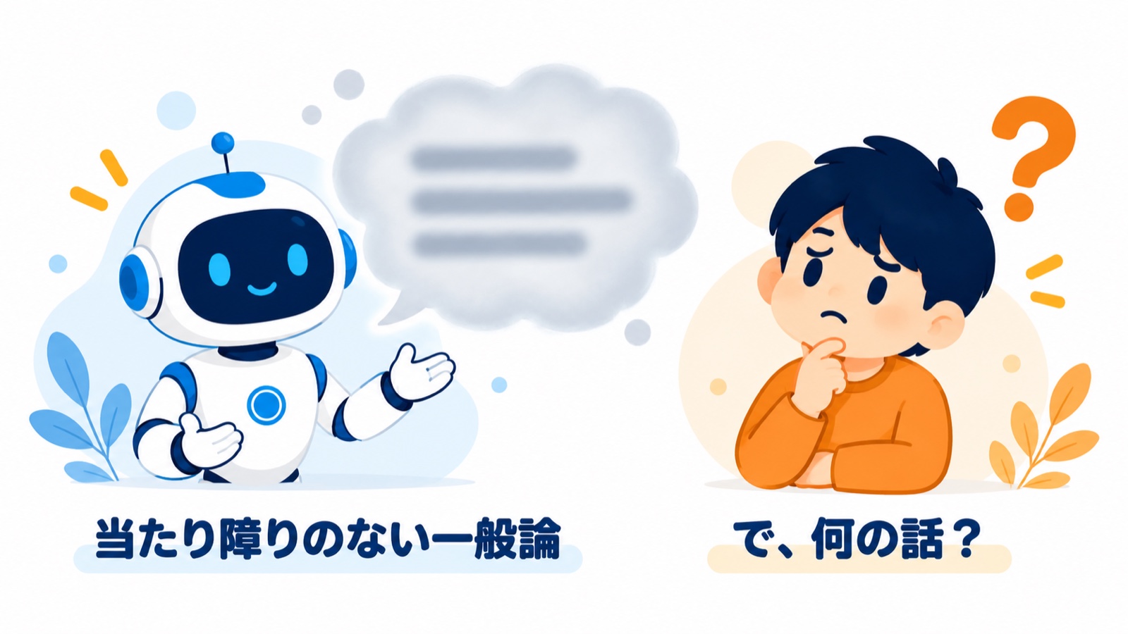 当たり障りのない一般論だけの文章を読んで、で何の話？となる図