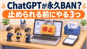 ChatGPTが永久BAN？アカウント停止の理由と止められる前にやる3つ