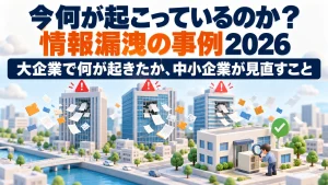 今何が起こっているのか？情報漏洩の事例2026｜大企業で何が起きたか、中小企業が見直すこと